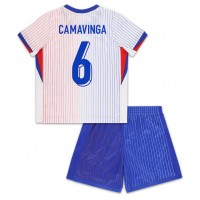Francúzsko Eduardo Camavinga #6 Vonkajší Detský futbalový dres ME 2024 Krátky Rukáv (+ trenírky)